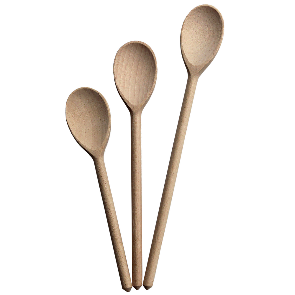 CUCCHIAIO CUCCHIARELLA  MESTOLO LEGNO MASSELLO FAGGIO MADE IN ITALY POSATE  VARIE MISURE UTENSILE PER MESCOLARE CUCINA