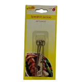 SPIEDINI PER BARBECUE IN ACCIAIO SET 6 SPIEDINI IN ACCIAIO INOX CON CURSORE ADATTI ANCHE PER IL KEBAB, SPIEDINI PER FARE GLI INVOLTINI