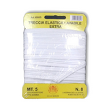 TRECCIA MOLLA ELASTICA ELASTICO LAVABILE EXTRA DA 5 METRI 8 MM