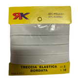 MOLLA BIANCA TRECCIA ELASTICA BORDATA 5 METRI ALTA 18 MM