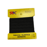 MOLLA NERO TRECCIA ELASTICA BORDATA 5 METRI ALTA 14 MM