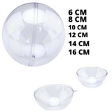 SFERA IN PLASTICA TRASPARENTE APRIBILE PALLA DA DECORARE DA 6 A 16 cm PER DECORAZIONE NATALIZIE 2 PALLINE