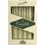 CANDELE TORCIGLIONE ADDOBBI NATALIZI COLORATE BIANCO E ROSSO Ø 2,2 CM- 21 CM DI ALTEZZA CONF.DA 6