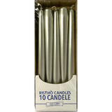 CANDELE CANDELA LISCIA LISCE NATALIZIE ADDOBBI   10 PEZZI COLORE  SILVER E ORO DURATA 7 ORE Ø 2,2 CM-ALTEZZA CM 25