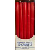 CANDELA CANDELE ADDOBBI NATALIZI  LISCIA COLORE ROSSO Ø 2,2 CM-ALTEZZA 25 CM CONF DA 10